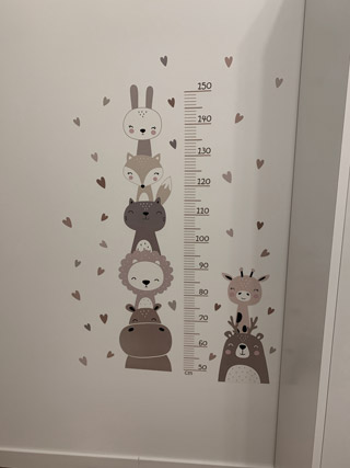 Zidna naljepnica za mjerenje visine